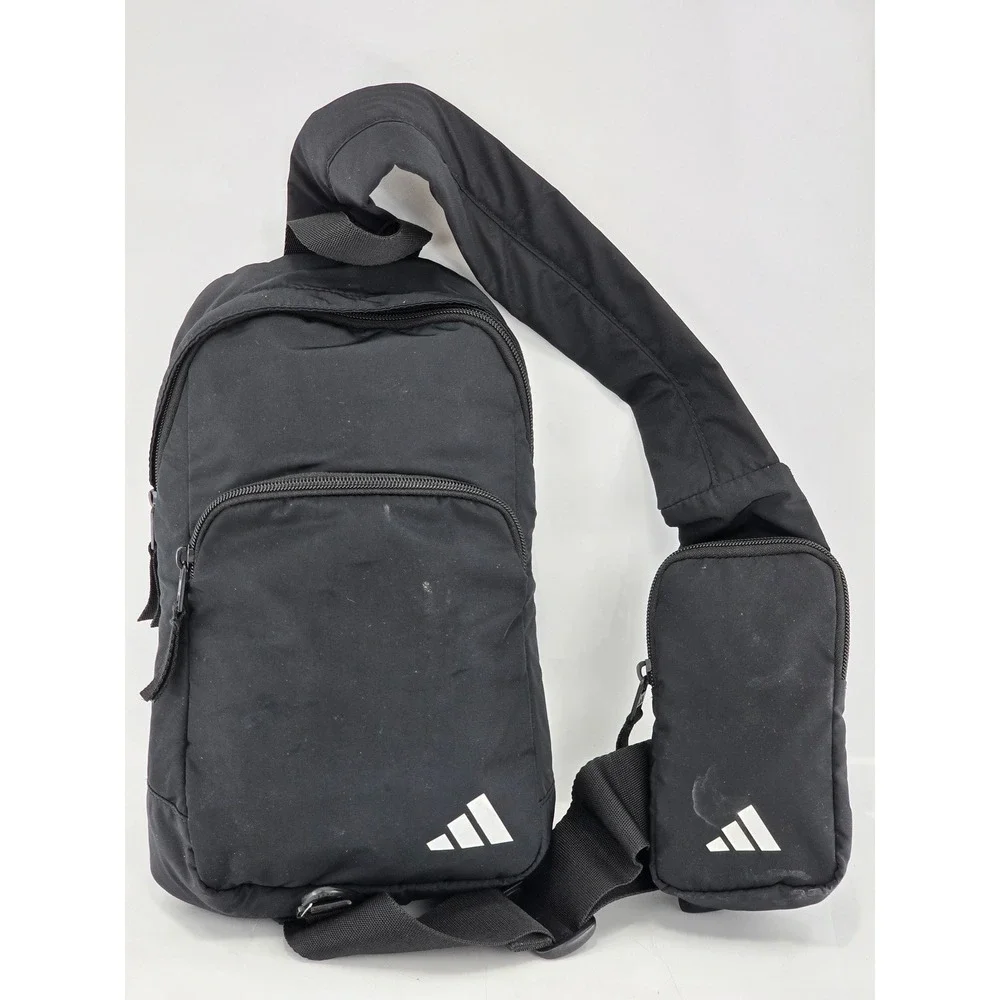 Adidas Sling Bag Unisex OS Black Crossbody Shoulder Backpack - Excellent